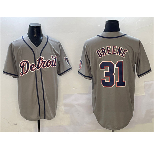 Detroit Tigers #31 Riley Greene Gray FEDASGOGE With Patch Cool Base Stitched Jersey
