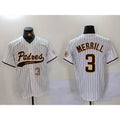San Diego Padres #3 Jackson Merrill White FEDASGOGE 2023 Cool Base Stitched Jerseys