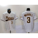 San Diego Padres #3 Jackson Merrill White FEDASGOGE 2023 Cool Base Stitched Jerseys