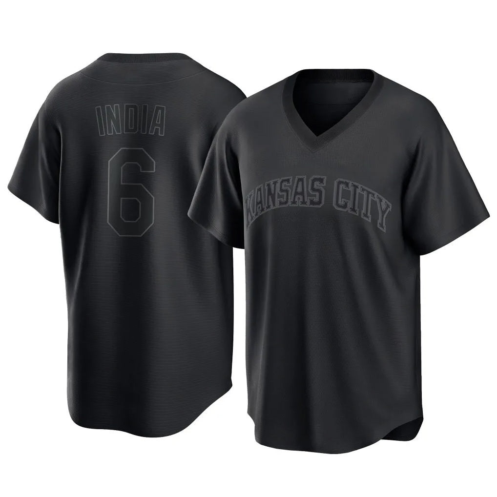 Kansas City Royals #6 Jonathan India Player Black FEDASGOGE Fashion Game Stitched Jerseys