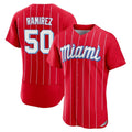 Miami Marlins #50 Agustin Ramirez Player Red FEDASGOGE City Connect Home Limited Elite Stitched Jerseys