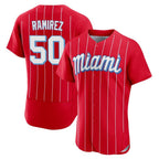 Miami Marlins #50 Agustin Ramirez Player Red FEDASGOGE City Connect Home Limited Elite Stitched Jerseys