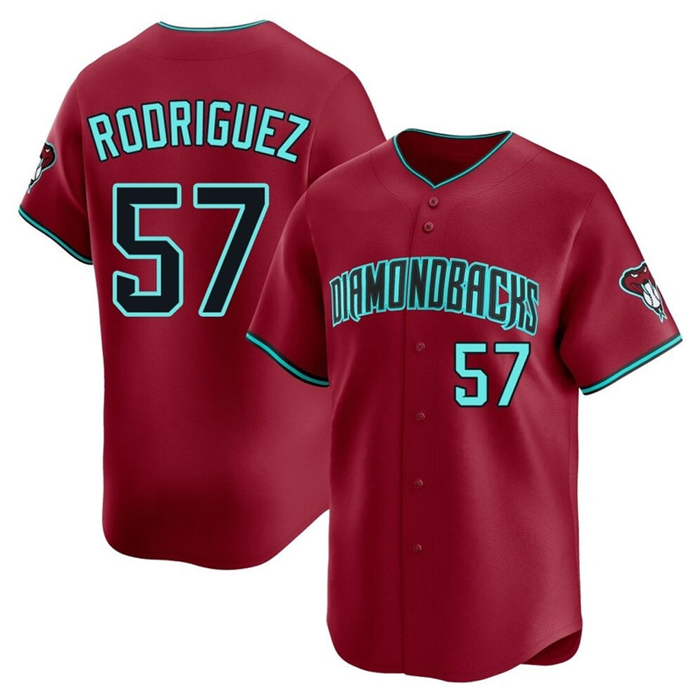 Arizona Diamondbacks #57 Eduardo Rodriguez Player Red FEDASGOGE Limited Home Game Stitched Jerseys