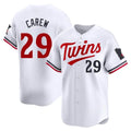 Minnesota Twins #29 Rod Carew Player White FEDASGOGEHome Limited Stitched Jerseys
