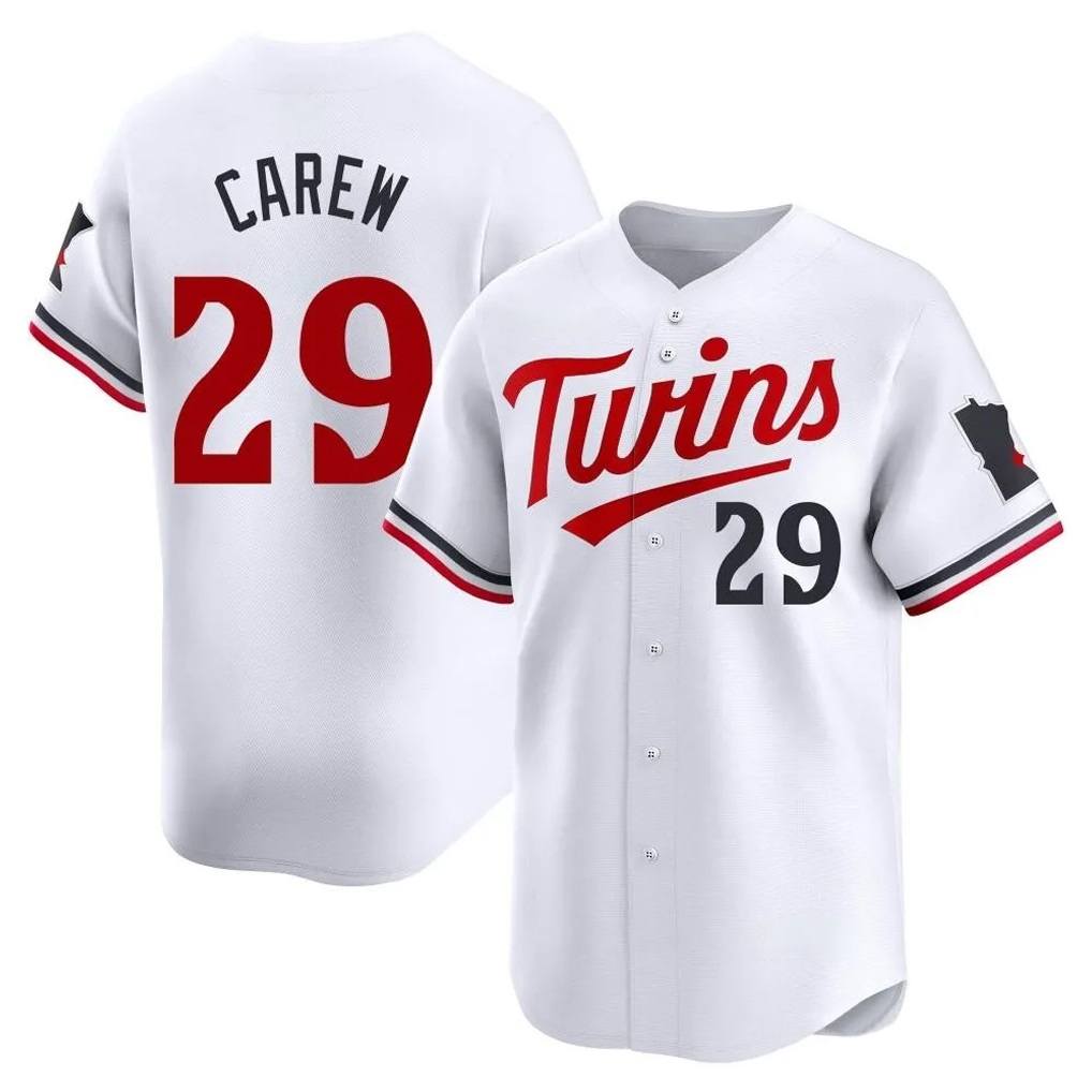 Minnesota Twins #29 Rod Carew Player White FEDASGOGEHome Limited Stitched Jerseys