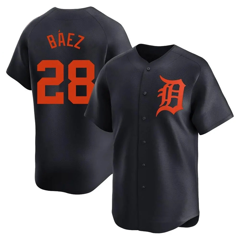 Detroit Tigers #28 Javier Baez Player Navy FEDASGOGE Home Limited Stitched Jerseys