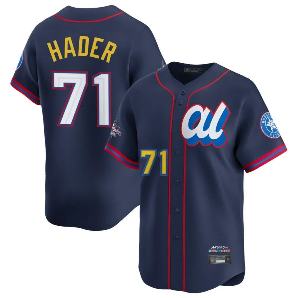 Houston Astros #71 Josh Hader Player Navy FEDASGOGE American League All-Star Game Limited Stitched Jerseys