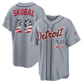 Detroit Tigers #29 Tarik Skubal USA 250 Fourth of July Road Stadium Jersey - Gray FEDASGOGE