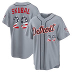 Detroit Tigers #29 Tarik Skubal USA 250 Fourth of July Road Stadium Jersey - Gray FEDASGOGE