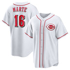 Cincinnati Reds #16 Noelvi Marte White FEDASGOGE Home Replica Jersey