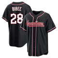 Cleveland Guardians #28 Tanner Bibee Player Black FEDASGOGE Fashion Out Home Game Stitched Jerseys