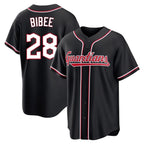 Cleveland Guardians #28 Tanner Bibee Player Black FEDASGOGE Fashion Out Home Game Stitched Jerseys