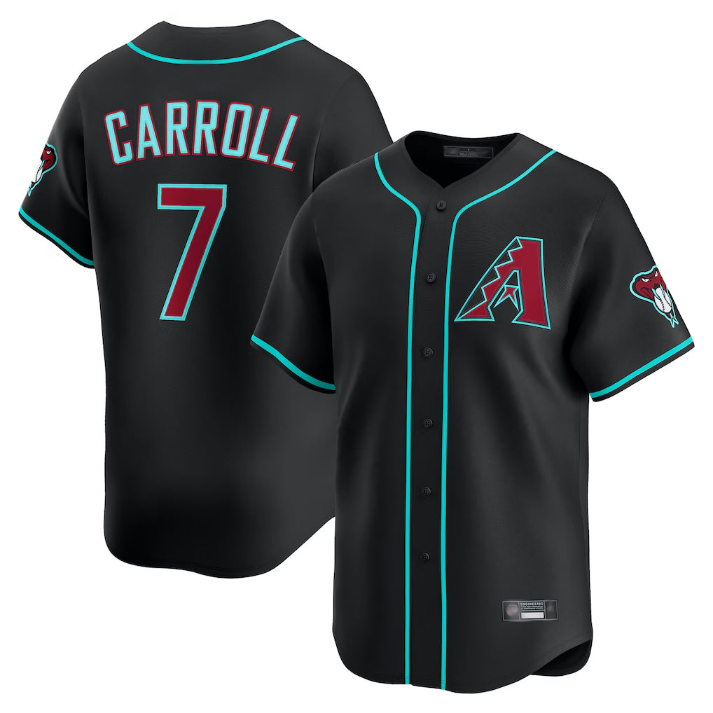 Arizona Diamondbacks #7 Corbin Carroll Player Black FEDASGOGE Limited Home Game Stitched Jerseys