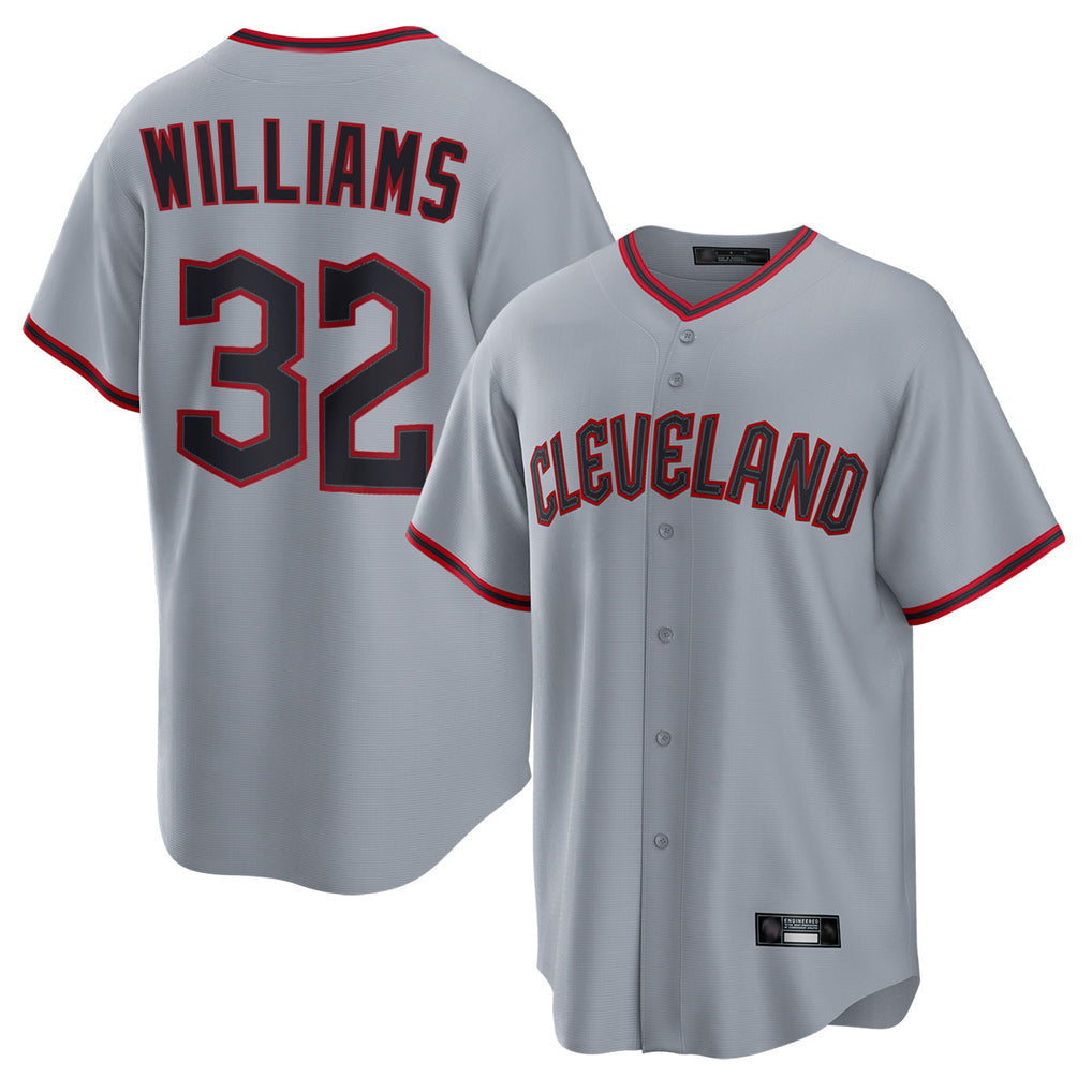 Cleveland Guardians #32 Gavin Williams Player Gray FEDASGOGE Home Game Stitched Jerseys