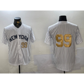 New York Yankees #99 Aaron Judge White FEDASGOGE Pinstripe Without Name Fashion Cool Base Jerseys