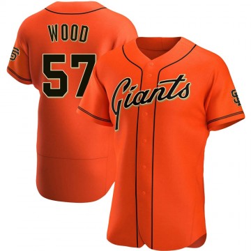 San Francisco Giants #57 Alex Wood Orange FEDASGOGE Flex Base Jersey