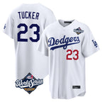 Los Angeles Dodgers #23 Kyle Tucker Player White FEDASGOGE World Series Home Game Stitched Jerseys