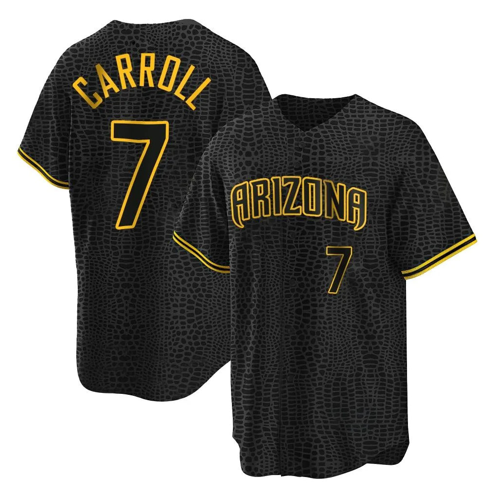 Arizona Diamondbacks #7 Corbin Carroll Player Black FEDASGOGE Snake Skin City Home Game Stitched Jerseys