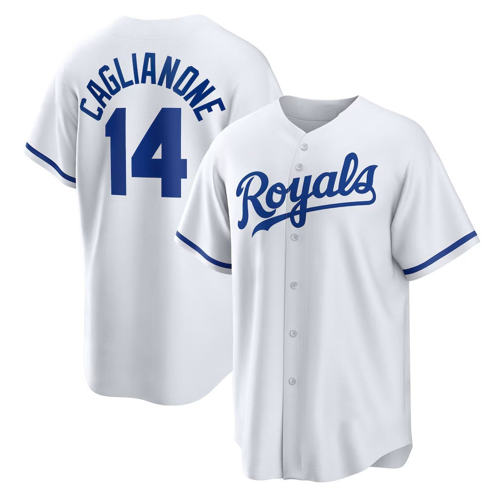 Kansas City Royals #14 Jac Caglianone White FEDASGOGE Home Replica Jersey