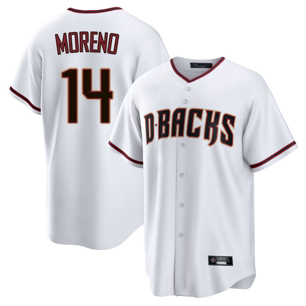 Arizona Diamondbacks #14 Gabriel Moreno Player White FEDASGOGE Home Game Stitched Jerseys