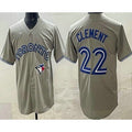 Toronto Blue Jays #22 Ernie Clement Gray FEDASGOGE Cool Base Jersey