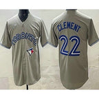 Toronto Blue Jays #22 Ernie Clement Gray FEDASGOGE Cool Base Jersey
