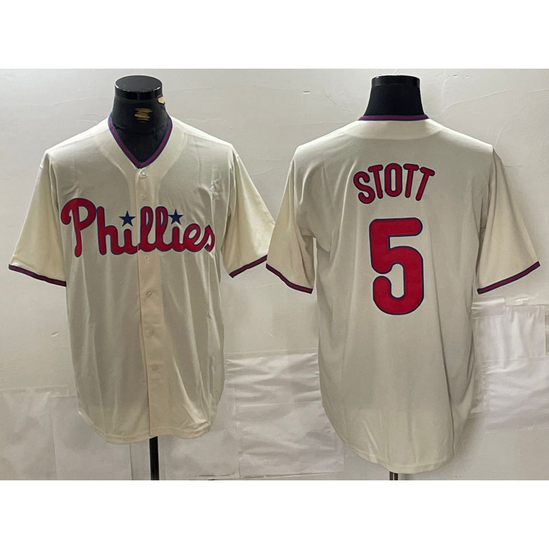Philadelphia Phillies #5 Bryson Stott Cream FEDASGOGE Cool Base Jersey