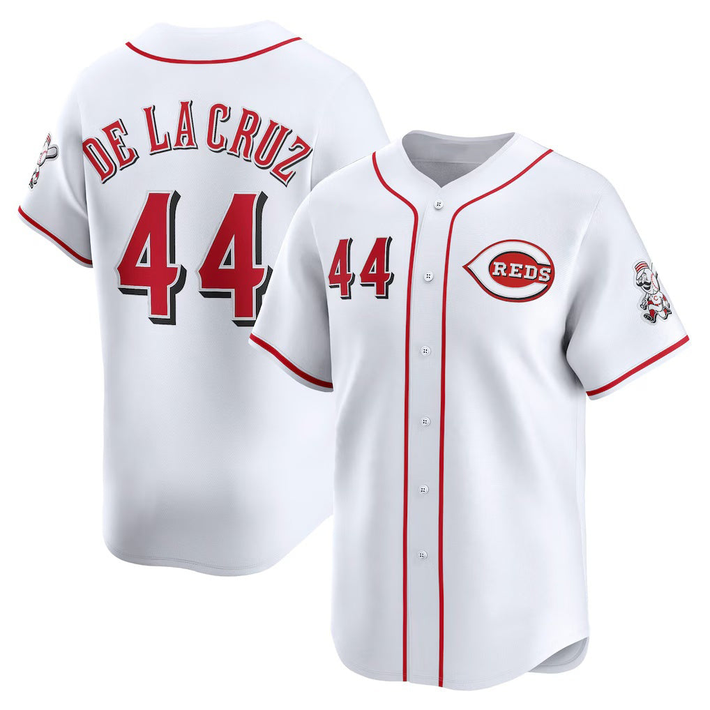 Cincinnati Reds #44 Elly De La Cruz White FEDASGOGE Home Limited Player Jersey