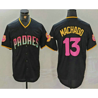 San Diego Padres #13 Manny Machado Black FEDASGOGE 20th Anniversary Cool Base Stitched Jersey