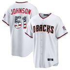 Arizona Diamondbacks #51 Randy Johnson Player White FEDASGOGE USA 250 Fourth of July Home Game Stitched Jerseys