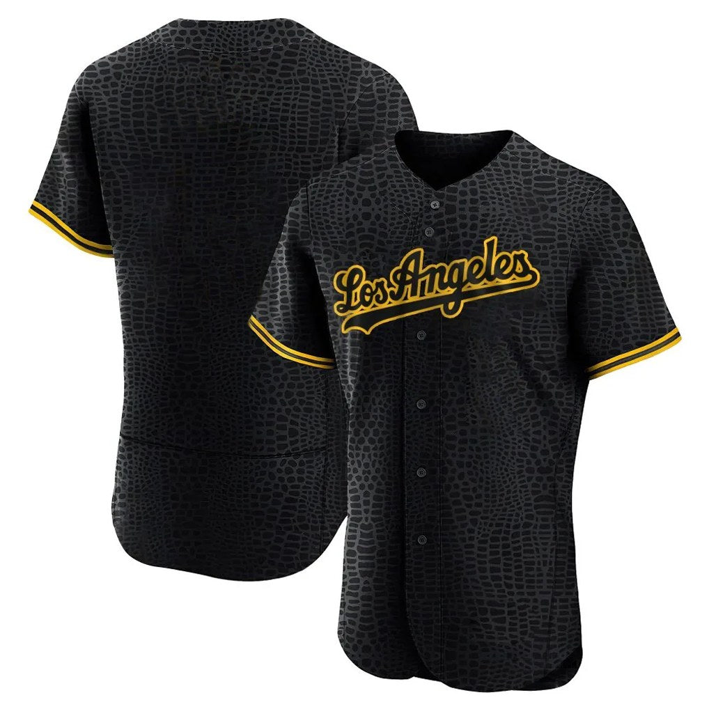 Los Angeles Dodgers Blank Player Black FEDASGOGE Snake Skin City Limited Elite Home Stitched Jerseys