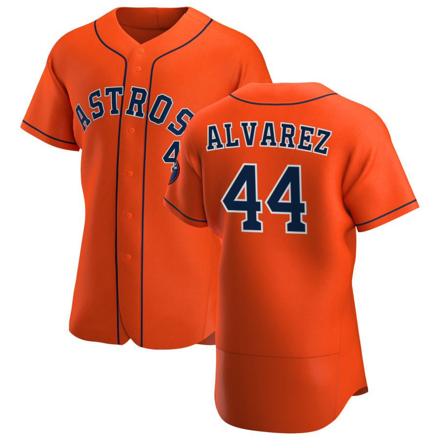 Houston Astros #44 Yordan Alvarez Orange FEDASGOGE Alternate 2020 Authentic Team Jersey
