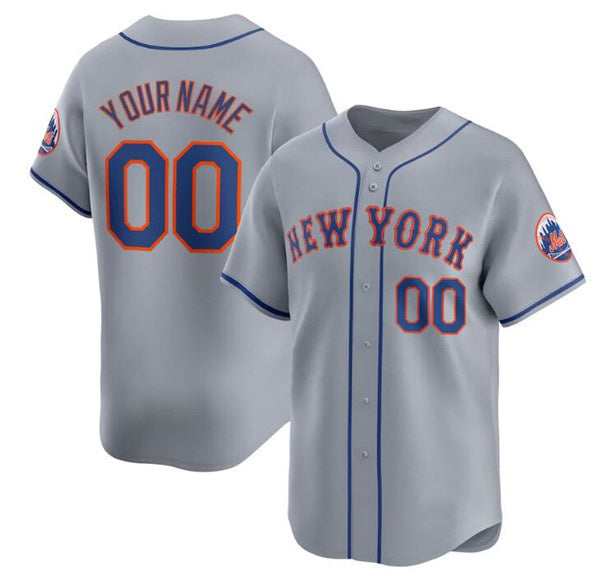 Cutsom New York Mets Active Player 2024 Gray FEDASGOGE Away Limited Stitched Jersey