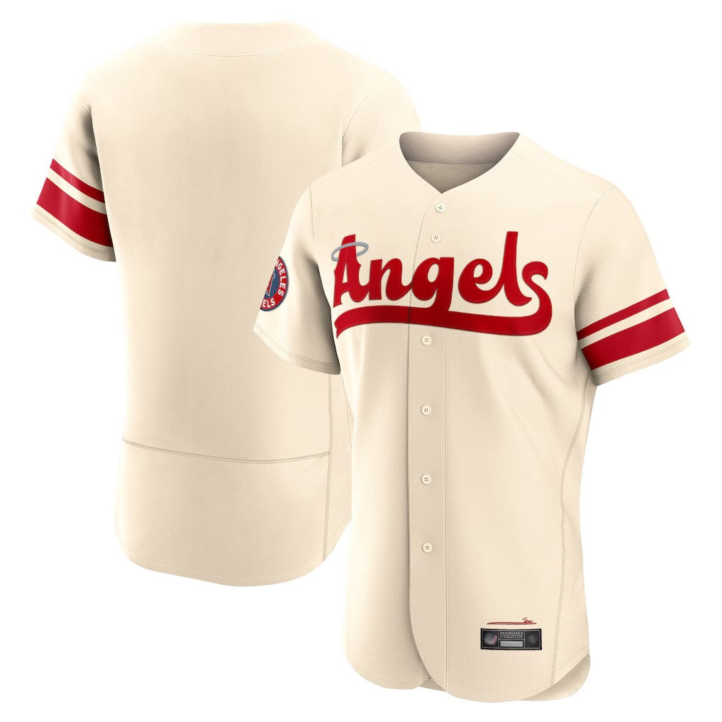 Los Angeles Angels Blank Player Cream FEDASGOGE City Connect Limited ELite Home Stitched Jerseys