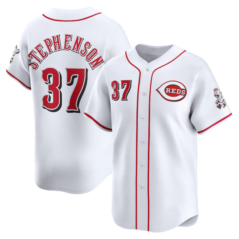 Cincinnati Reds #37 Tyler Stephenson White FEDASGOGE Home Limited Player Jersey