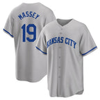 Kansas City Royals #19 Michael Massey Player Gray FEDASGOGE Game Home Stitched Jerseys