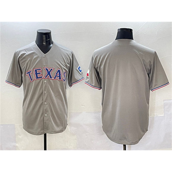 Texas Rangers Blank Gray FEDASGOGE With Patch Cool Base Stitched Jersey