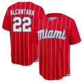 Miami Marlins #22 Sandy Alcantara Player Red FEDASGOGE City Connect Home Game Stitched Jerseys