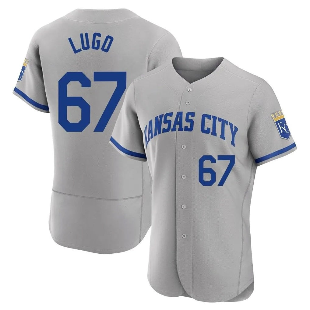 Kansas City Royals #67 Seth Lugo Player Gray FEDASGOGE Limited Elite Home Game Stitched Jerseys
