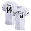 Colorado Rockies #14 Ezequiel Tovar Player White FEDASGOGE Limited Elite Home Stitched Jerseys