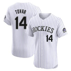 Colorado Rockies #14 Ezequiel Tovar Player White FEDASGOGE Limited Elite Home Stitched Jerseys