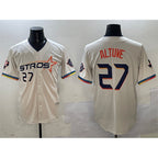 Houston Astros #27 Jose Altuve Cream FEDASGOGE 2025 City Connect With Texas Patch Limited Stitched Jersey