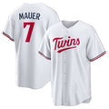 Minnesota Twins #7 Joe Mauer White FEDASGOGE Home Retired Player Replica Jersey