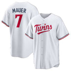 Minnesota Twins #7 Joe Mauer White FEDASGOGE Home Retired Player Replica Jersey