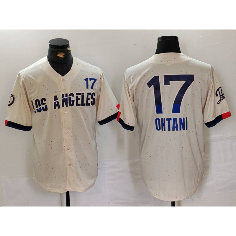 Los Angeles Dodgers #17 Shohei Ohtani Cream FEDASGOGE 2024 City Connect Limited Jersey