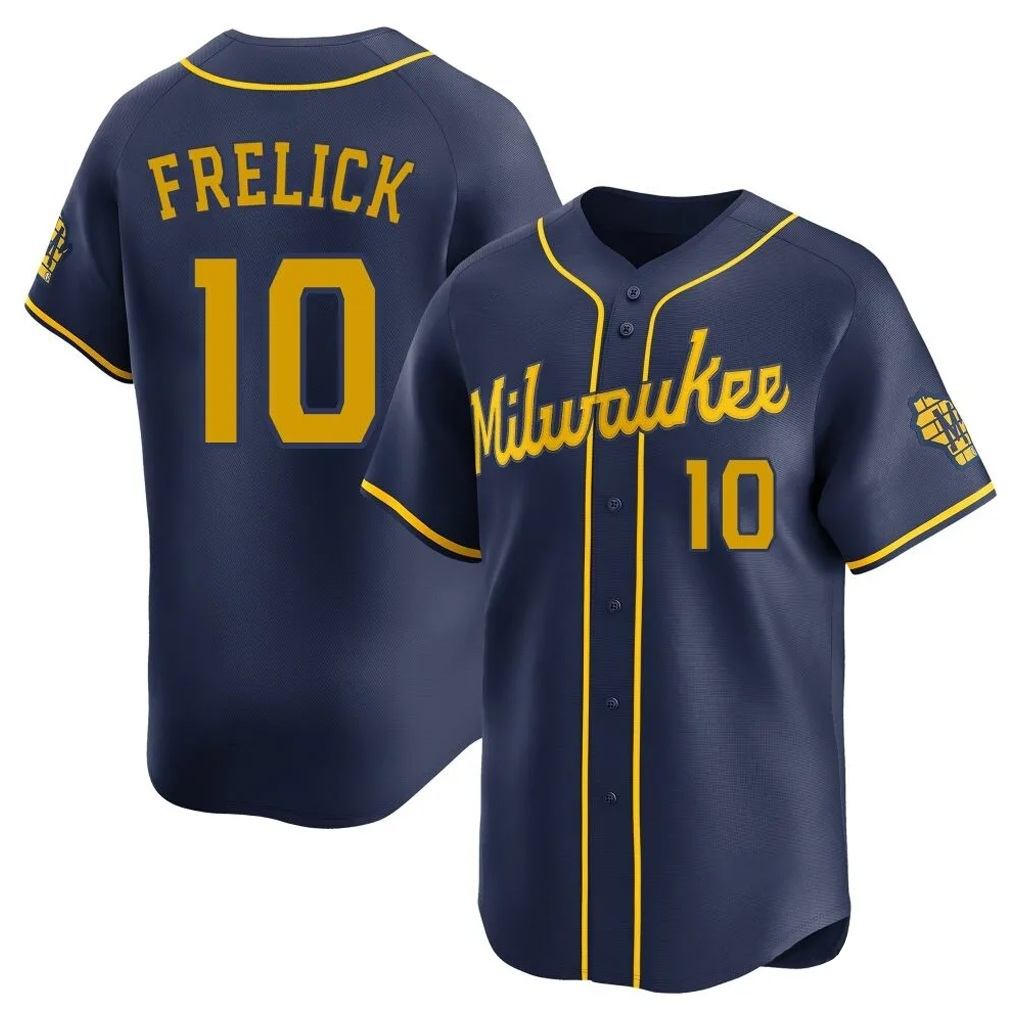 Milwaukee Brewers #10 Sal Frelick Player Navy FEDASGOGE Home Limited Stitched Jerseys