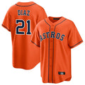 Houston Astros #21 Yainer Diaz Player Orange FEDASGOGE Home Game Stitched Jerseys