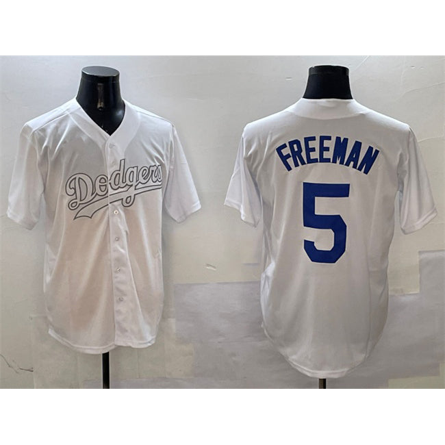 Los Angeles Dodgers #5 Freddie Freeman White FEDASGOGE Fashion Cool Base Stitched Jersey