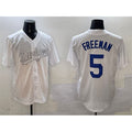 Los Angeles Dodgers #5 Freddie Freeman White FEDASGOGE Fashion Cool Base Stitched Jersey