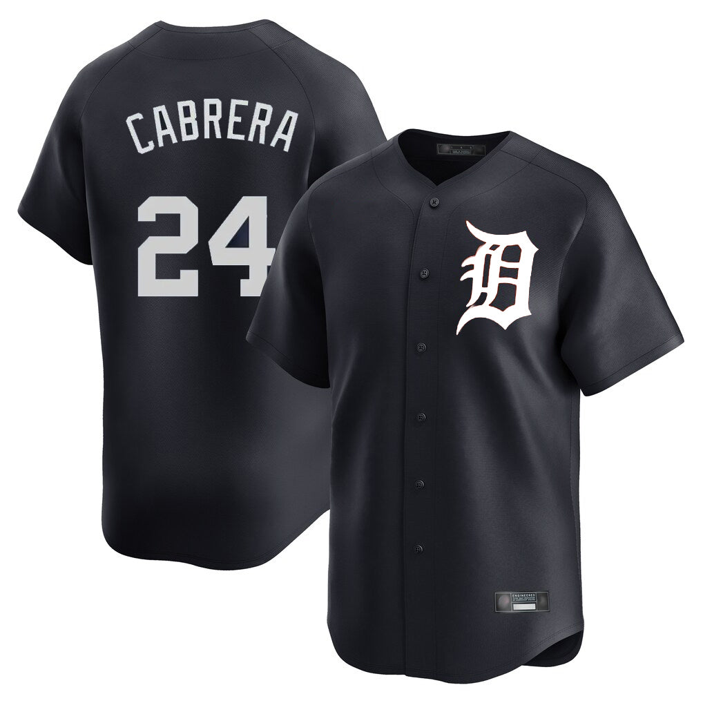 Detroit Tigers #24 Miguel Cabrera Player Navy FEDASGOGE Home Limited Game Stitched Jerseys